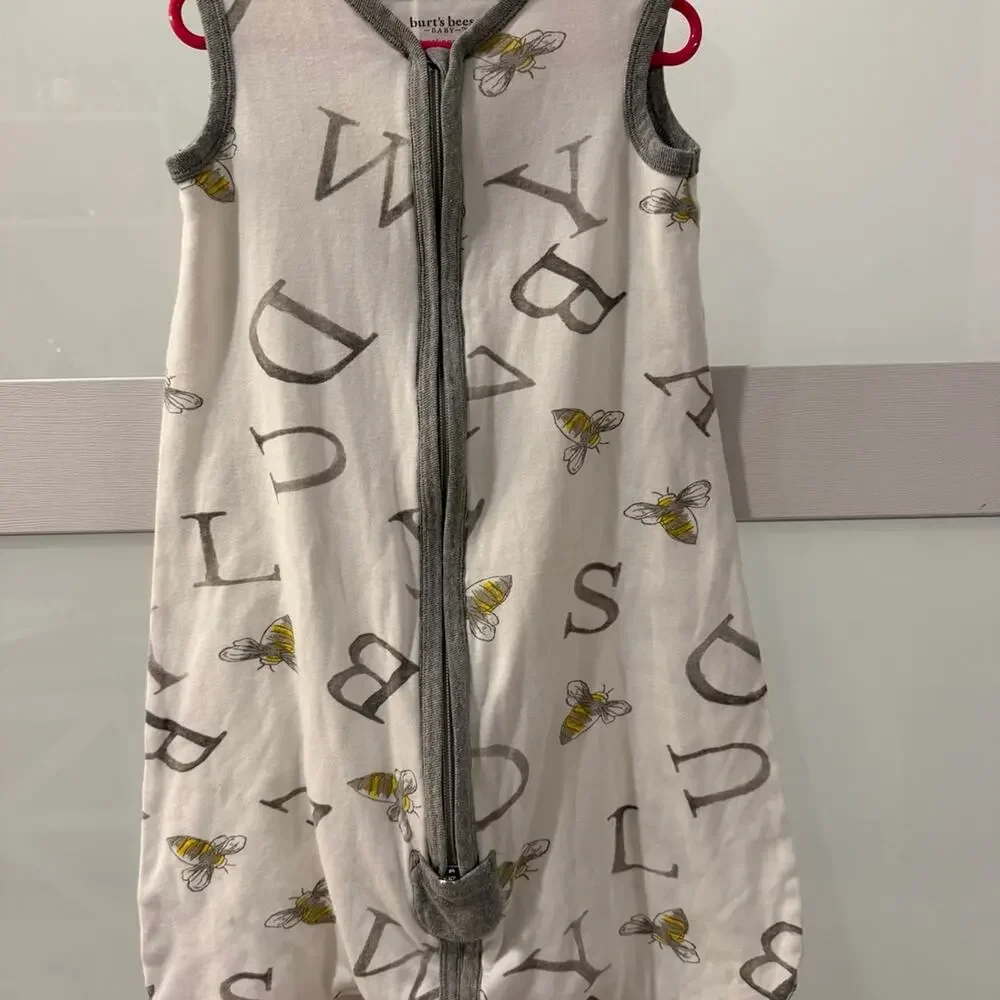 Burt's Bees Baby Beekeeper Wearable Blanket Sleep Sack Bee & Letters Print Size